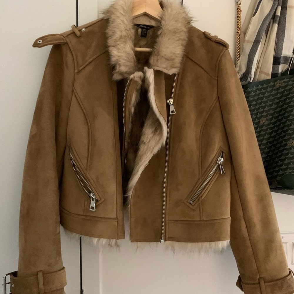 Zara Faux Fur bike jacket